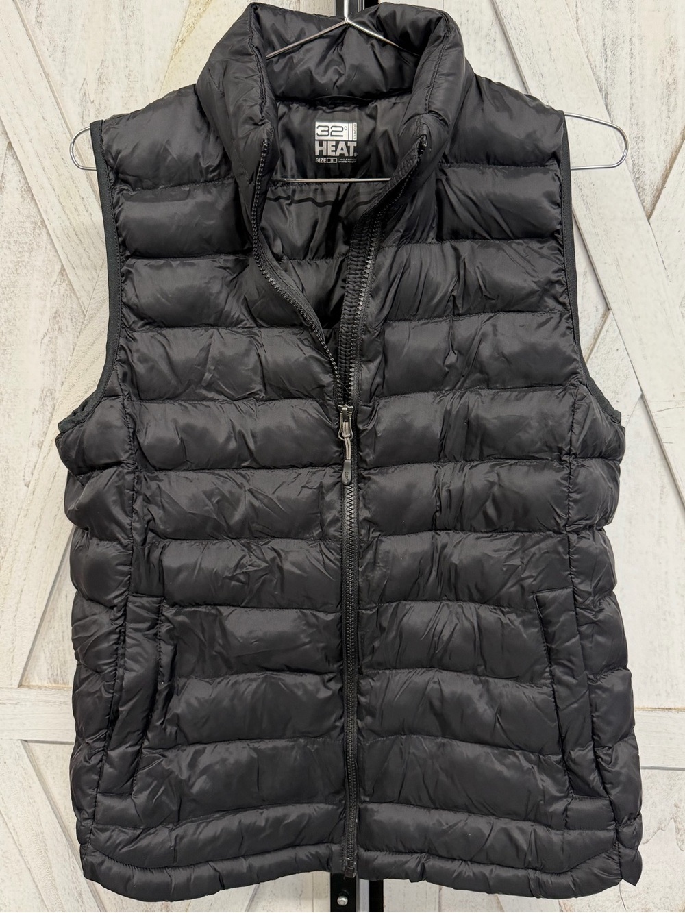 32 Degrees Black Quilted Packable Puffer Vest